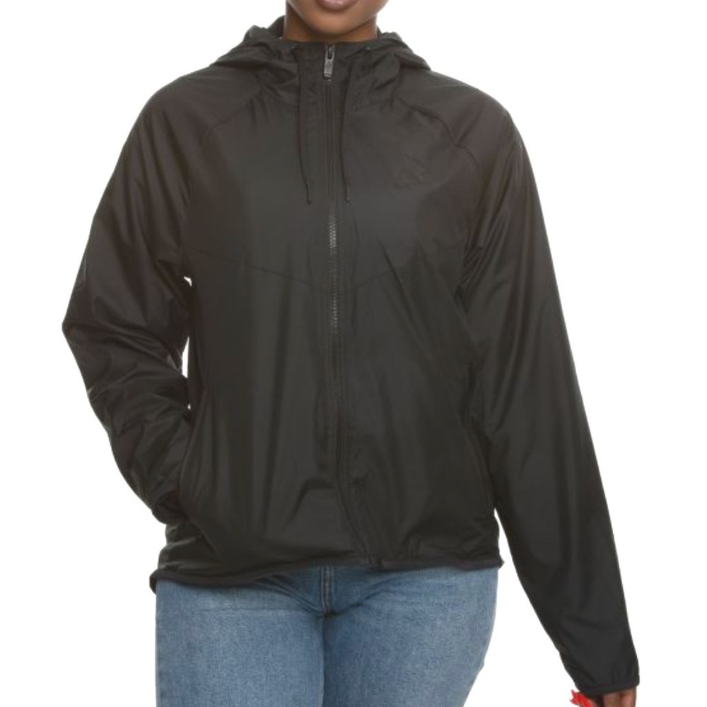 NIKE BLACK WINDRUNNER Windbreaker Jacket HOOD BACK VENT FULL ZIP Mesh Lined S